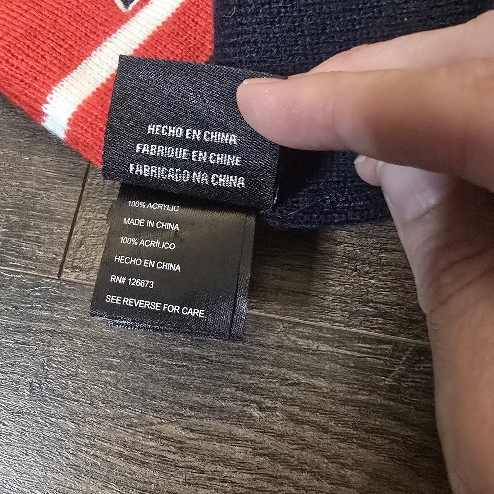 New England Patriots NFL Scarf Navy Red Striped Logo Winter‎ Fan Gear